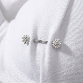 Nipple Piercing Ferido Ball Silver – getragen