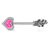 Nipple Piercing Heart Arrow Opal