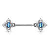 Nipple Piercing Flower Zirconia Opal
