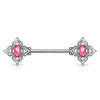 Nipple Piercing Flower Zirconia Opal