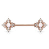 Nipple Piercing Flower Zirconia Opal