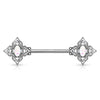 Nipple Piercing Flower Zirconia Opal