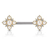 Nipple Piercing Flower Pearls Zirconia