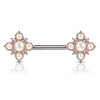 Nipple Piercing Flower Pearls Zirconia