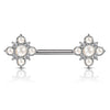 Nipple Piercing Flower Pearls Zirconia