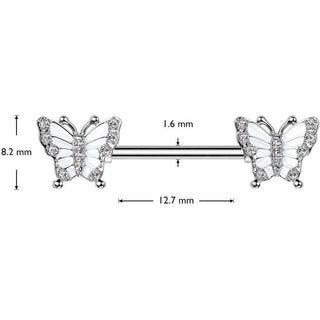Nippelpiercing Schmetterling Zirkonia