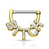 Nipple Piercing BITCH Zirconia Clicker