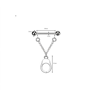 Nipple Piercing Handcuffs dangle