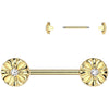 Nipple Piercing celtic cross ends zirconia