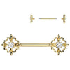 Nipple Piercing fleur de lis ends zirconia