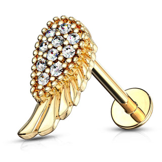 Labret Ailes d´Ange Zircone Filetage Interne