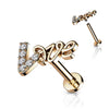 Labret LOVE Zircone Filetage Interne