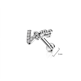 Labret LOVE Zirconia Internally Threaded