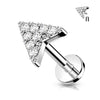 Labret Flèche Zircone Filetage Interne