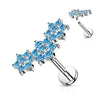 Labret Fleurs Zircone Filetage Interne