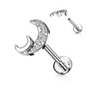 Labret Lune Zircone Filetage Interne