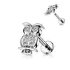 Labret Hibou Zircone Filetage Interne