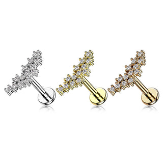 Labret Zircone Filetage Interne
