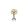 Labret Fleur Zircone Filetage Interne