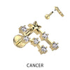 Labret Signe Du Zodiaque Zircone Or Filetage Interne