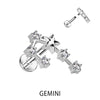 Labret Signe Du Zodiaque Zircone Argent Filetage Interne