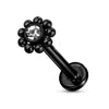 Labret Flower Zirconia Internally Threaded