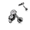 Labret 3 Zircones Filetage Interne