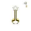 Labret Étoile Zircone Filetage Interne