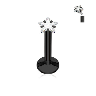 Labret Star Zirconia Internally Threaded