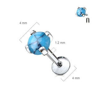 Labret Semi-Precious Stone Internally Threaded