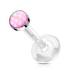 Labret Glänzender Flacher Synthetik Stein
