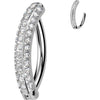 Titanium Belly Button Piercing pave cnc set moissanite triple line Clicker