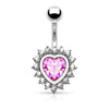 Belly Button Piercing Heart Zirconia