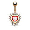 Belly Button Piercing Heart Zirconia