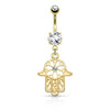 Belly Button Piercing Hamsa dangle Zirconia
