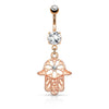 Belly Button Piercing Hamsa dangle Zirconia