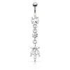Belly Button Piercing Leaf 3 Zirconia dangle