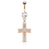 Belly Button Piercing Cross dangle Zirconia