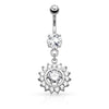 Belly Button Piercing Sun dangle Zirconia