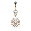 Belly Button Piercing Sun dangle Zirconia