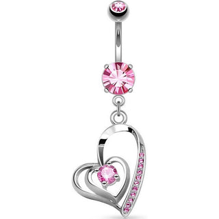 Bauchnabelpiercing Herz beweglich Zirkonia