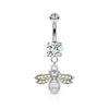 Belly Button Piercing Bee dangle Zirconia