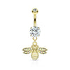 Belly Button Piercing Bee dangle Zirconia