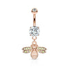 Belly Button Piercing Bee dangle Zirconia