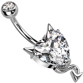 Belly Button Piercing Devil Heart Zirconia