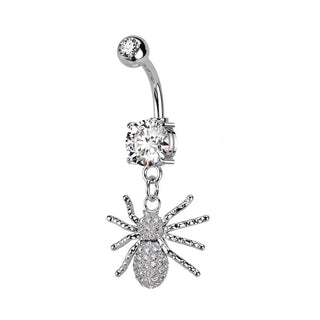 Belly Button Piercing Spider dangle Zirconia