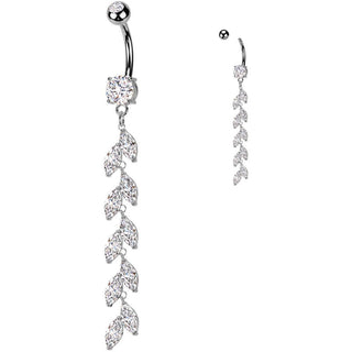 Piercing Nombril zircone taillée en marquise zircone
