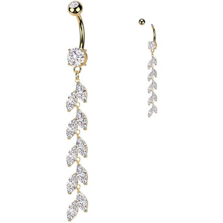 Piercing Nombril zircone taillée en marquise zircone