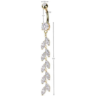 Piercing Nombril zircone taillée en marquise zircone
