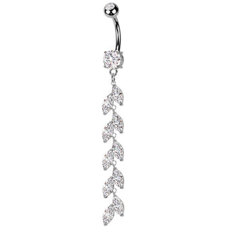 Piercing Nombril zircone taillée en marquise zircone